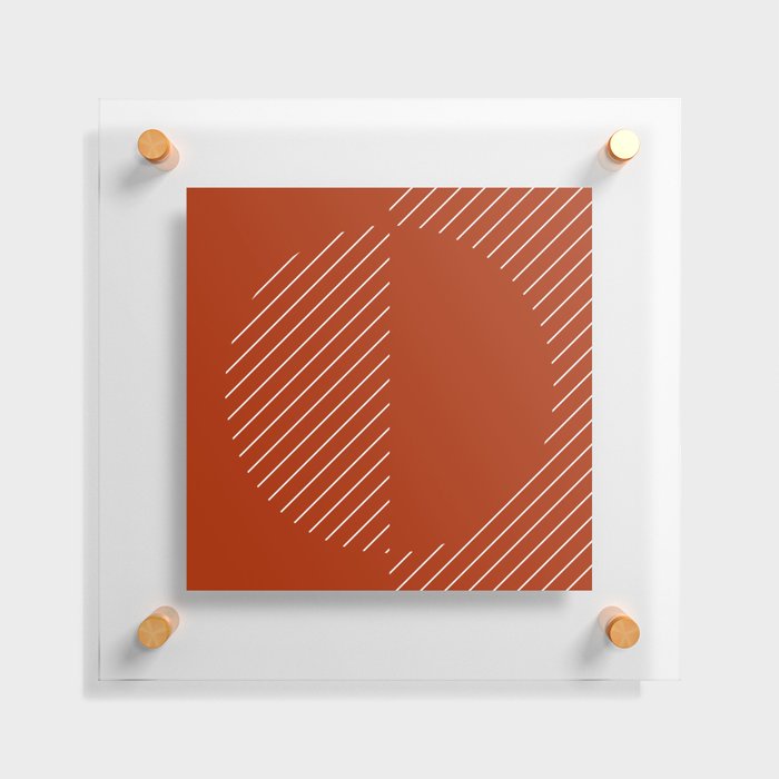 Stripes Circles Squares Mid-Century Checkerboard Red White Floating Acrylic Print
