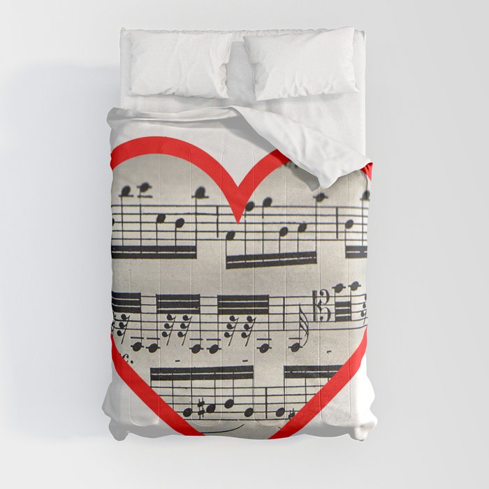 Sheet Music Heart Comforter