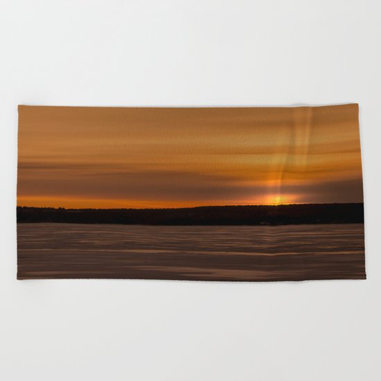 Sunset in December Beach Towel