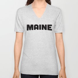 Maine - Black V Neck T Shirt
