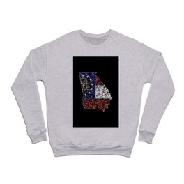 Map of Georgia, Polygonal mesh line map, flag map Crewneck Sweatshirt