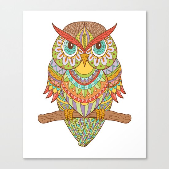 Hand drawn owl Canvas Print