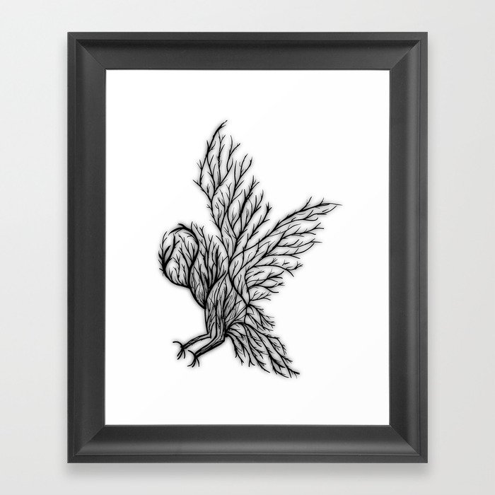 Owl Branches Framed Art Print