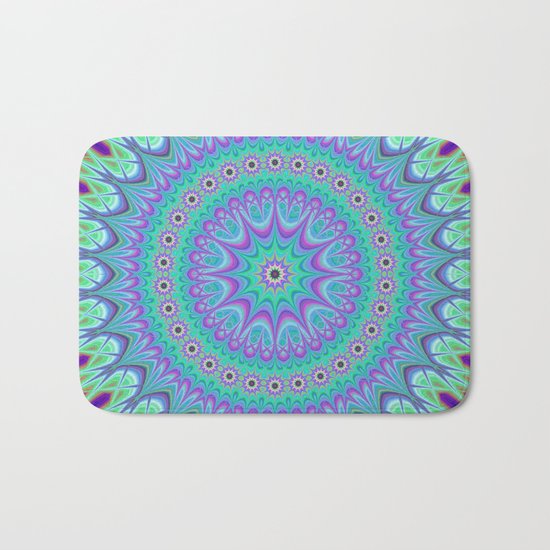 Explosive mandala ball Bath Mat