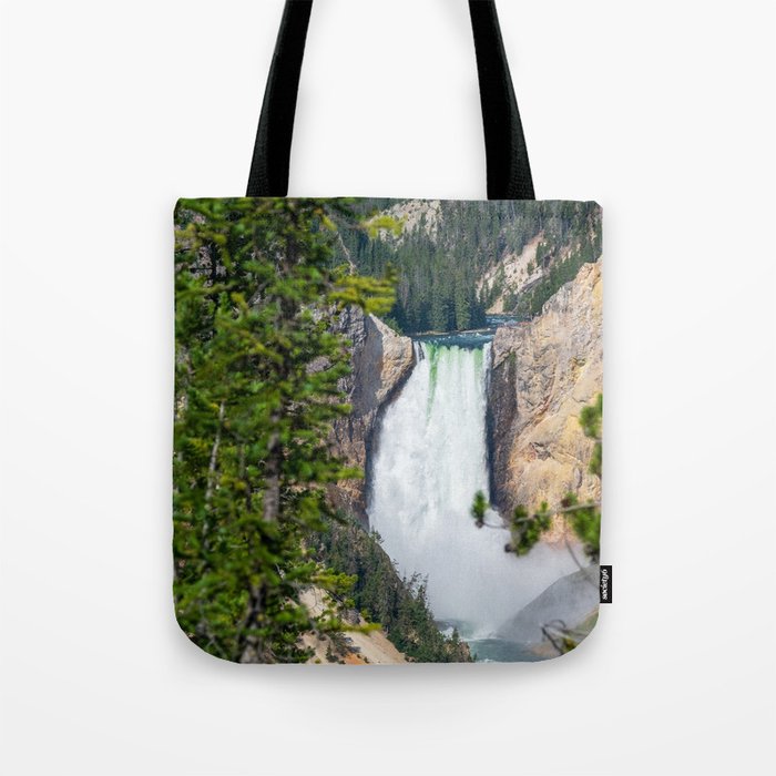 Yellowstone National Park Waterfall Landscape Photography Print Tote Bag