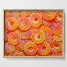 Sour Peach Slices and Rings Candy Photograph Serving Tray