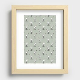egrets - sage Recessed Framed Print