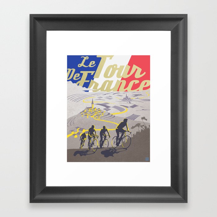 Le Tour de France retro poster Framed Art Print