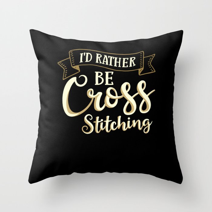 Cross Stitch Pattern Beginner Counted Needle Throw Pillow