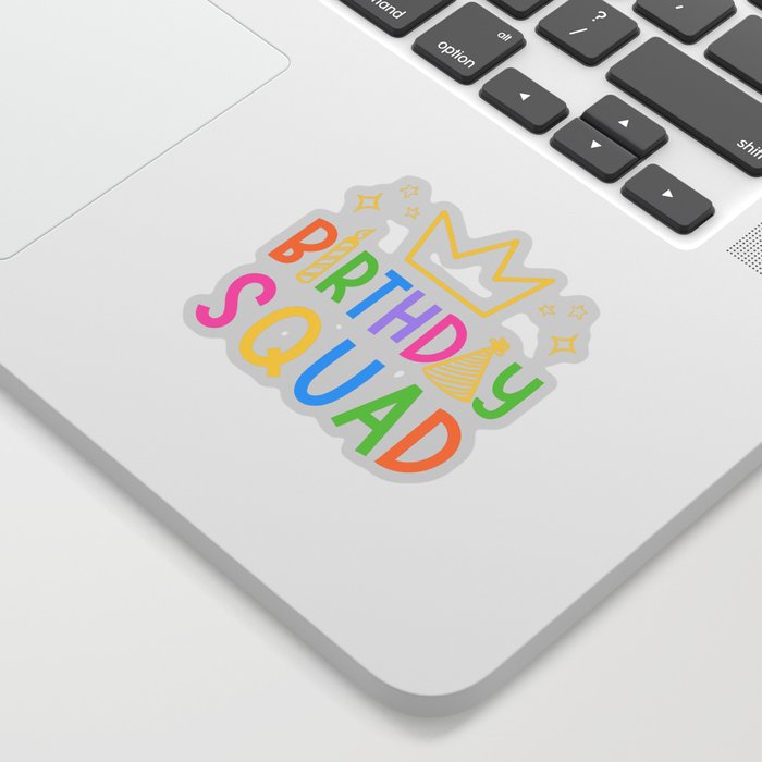 Colorful Birthday Squad Cute Doodle Bday Crew Sticker
