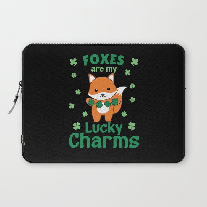 Foxes Are My Lucky Charms St Patrick's Day Laptop Sleeve