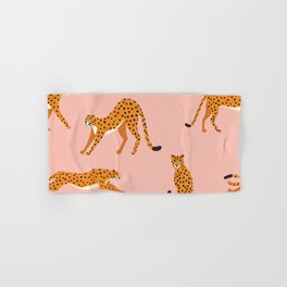 Cheetahs pattern on pink Hand & Bath Towel