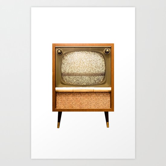 Television Set on White Art Print