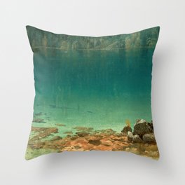 Lake Scene - Albert Bierstadt  Throw Pillow