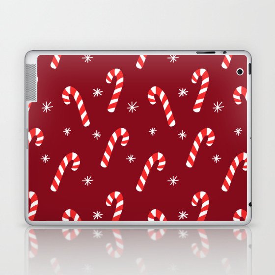 Candy Cane Pattern (red/white) Laptop & iPad Skin