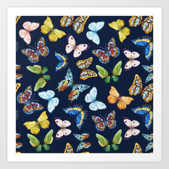 Butterfly Pattern 03 Art Print