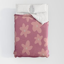 Floral Happiness - Soft and medium pink Duvet Cover
