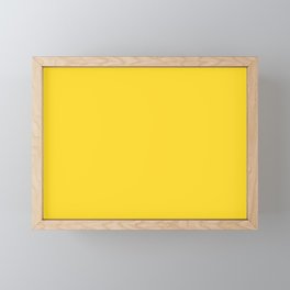 Bright Mid-tone Yellow Solid Color Pairs Pantone Vibrant Yellow 13-0858 / Accent Shade / Hue  Framed Mini Art Print