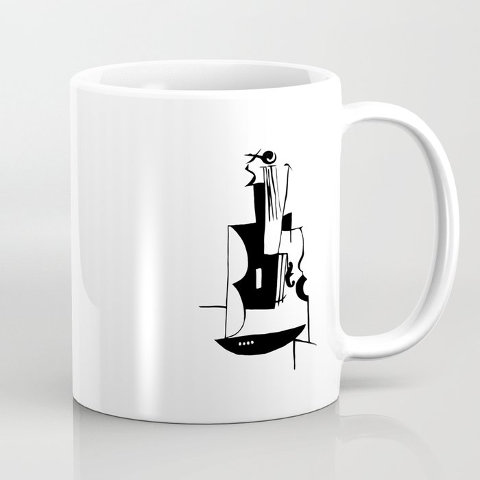 Abstract Black & White Viol Coffee Mug