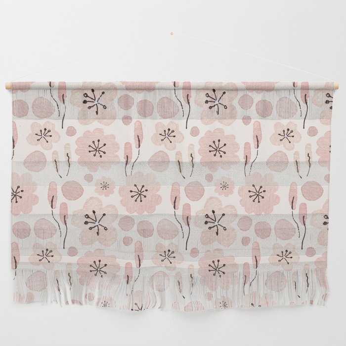 Pink flowers, Girly Florals Wall Hanging