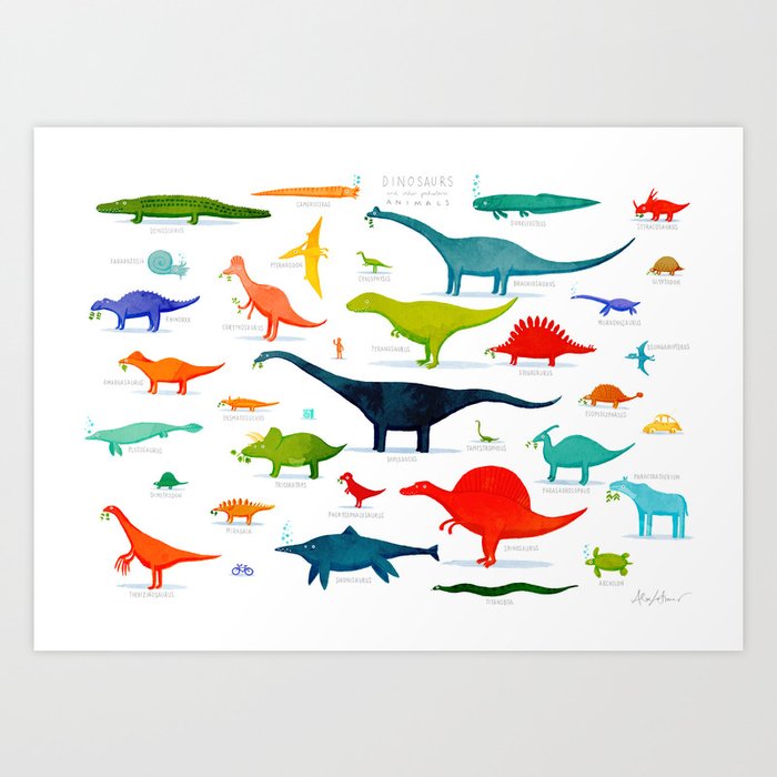 Dinosaurs Illustration Poster