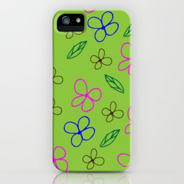 Whimsical Flowers and Leaves iPhone Case
