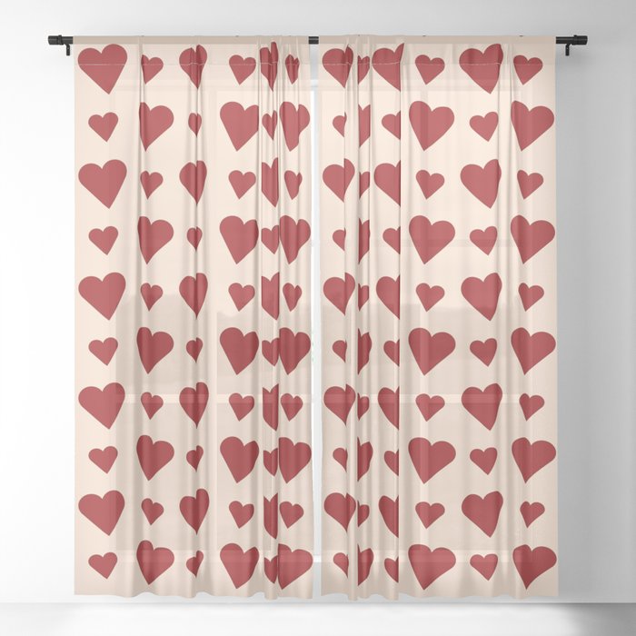 Heart and love 35 Sheer Curtain