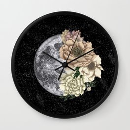 Moon Abloom Cream Garden Wall Clock