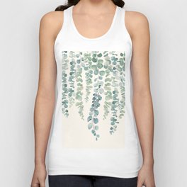 Watercolor Eucalyptus Leaves Tank Top | Summer, Leaves, Plant, Watercolor, Curated, Tropical, Spring, Romantic, Pattern, Abstract 