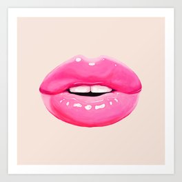 Fashion pink lips I Art Print