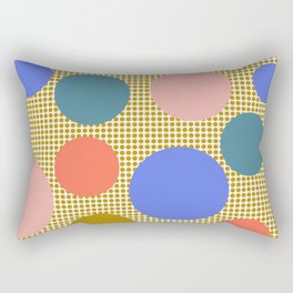 Mid Century Modern Simple Geometric Multi-coloured Dots Pattern - green blue, purple Rectangular Pillow