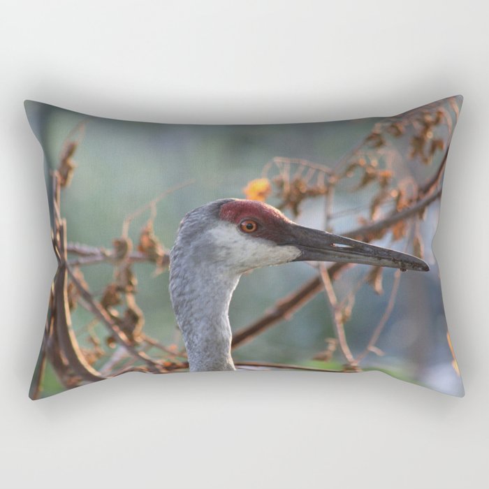 Sandhill crane at sunset Rectangular Pillow