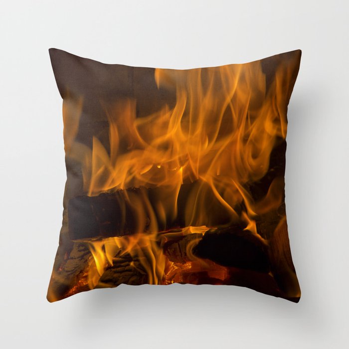 Fireside Warmth Throw Pillow