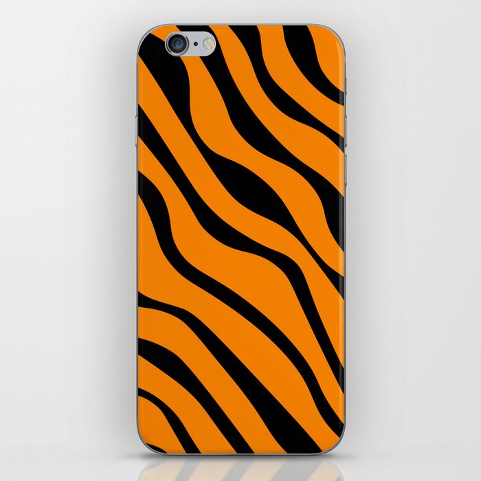 Abstract Retro Colorful Water Waves Art - Back and Orange iPhone Skin