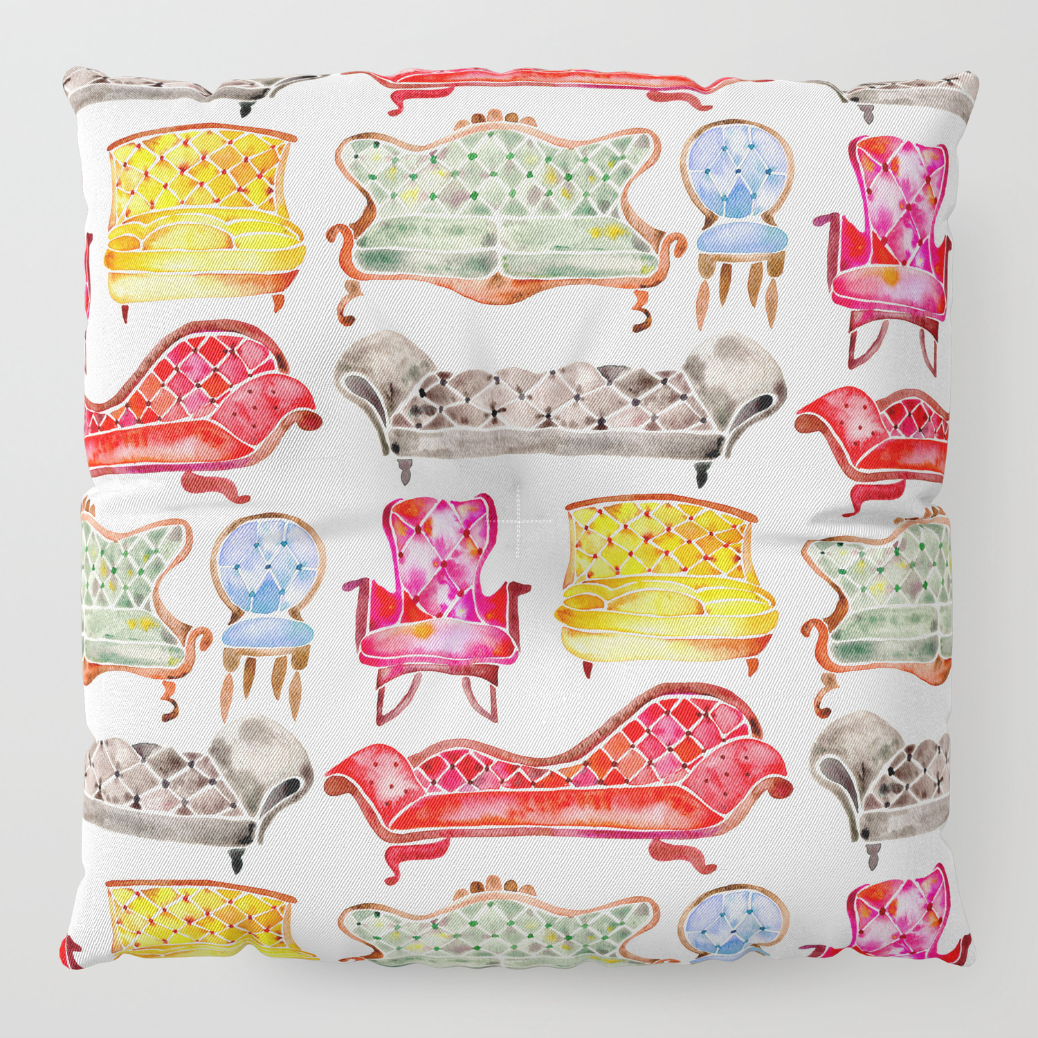 Victorian Lounge Rainbow Palette Floor Pillow By Catcoq Society6