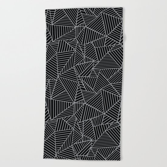 Ab 2 R Black and Grey Beach Towel