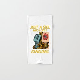 Just a Girl Who Loves Singing (Pop Art) Hand & Bath Towel