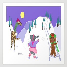 Snowball Throw (Digital) Art Print