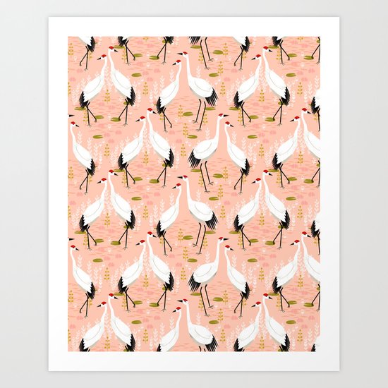 Cranes by Andrea Lauren Art Print