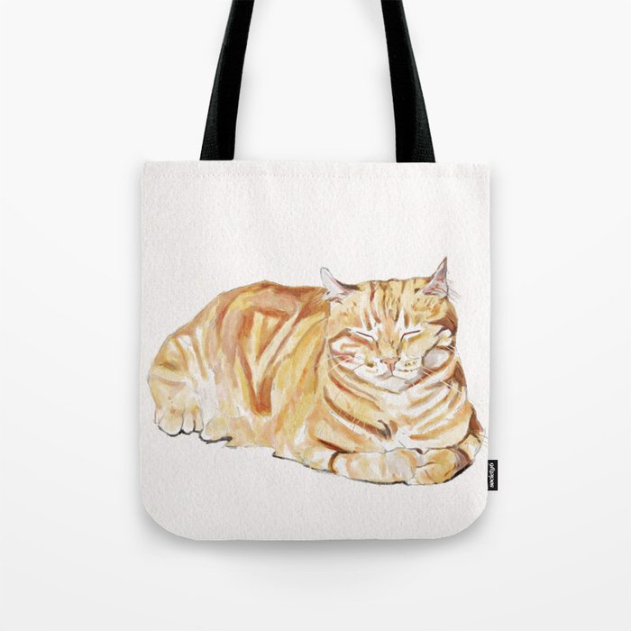 Tabby Cat Watercolor Tote Bag