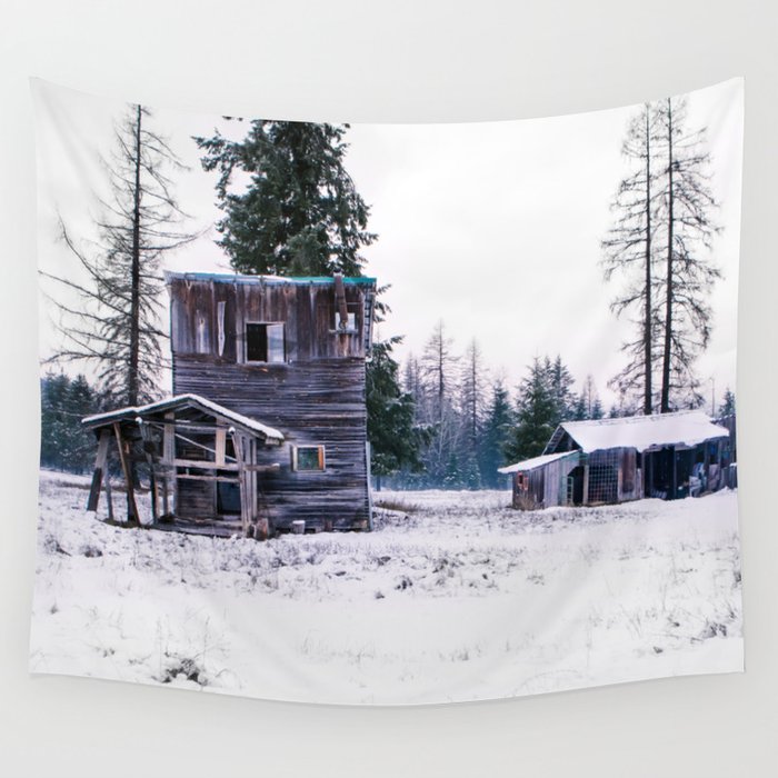 Abandoned Cabin Wall Tapestry