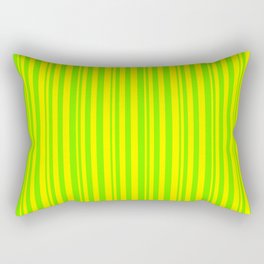 [ Thumbnail: Green and Yellow Colored Stripes/Lines Pattern Rectangular Pillow ]