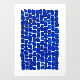Brick Stroke Blue Art Print