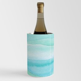 Ocean Layers - Blue Green Watercolor Wine Chiller