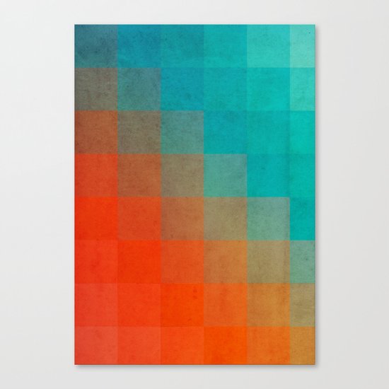 Beach Pixel Surface Canvas Print