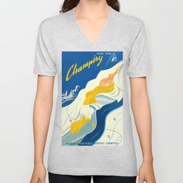 Vintage Champery Switzerland Travel V Neck T Shirt