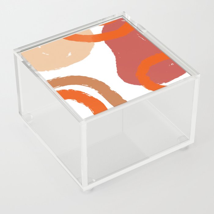 abstract terracotta line circle Acrylic Box