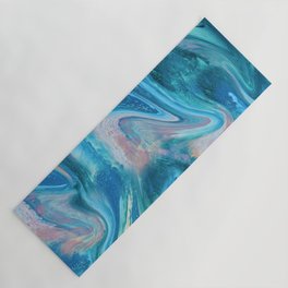 Gemstone [1]: a melted abstract watercolor design in blue pink and green by Alyssa Hamilton Art  Yoga Mat