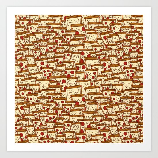 TONS OF SEAMLESS PIZZA Art Print