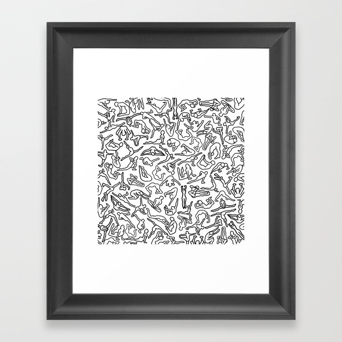 Bodies, Figures, Karate, Black White Framed Art Print